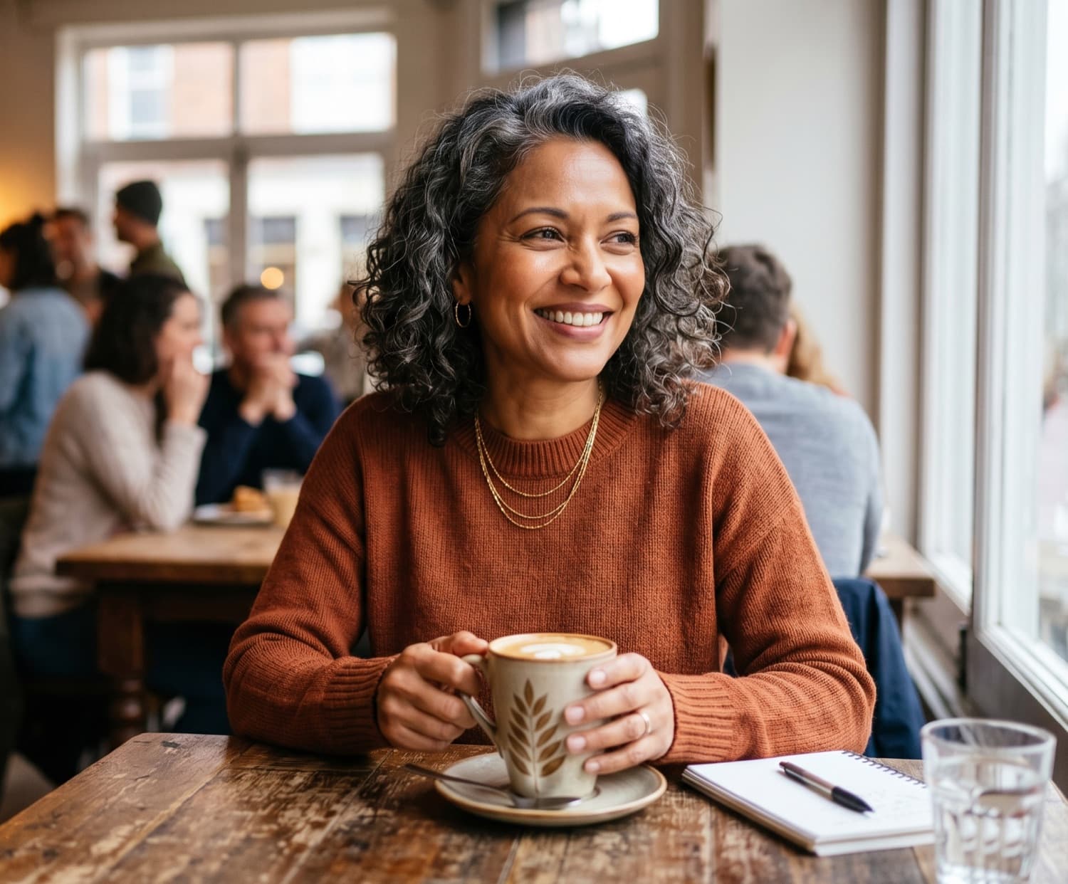 A woman looking calm and confident, supported by whole-person naturopathic care across cycle, fertility, postpartum, and menopause