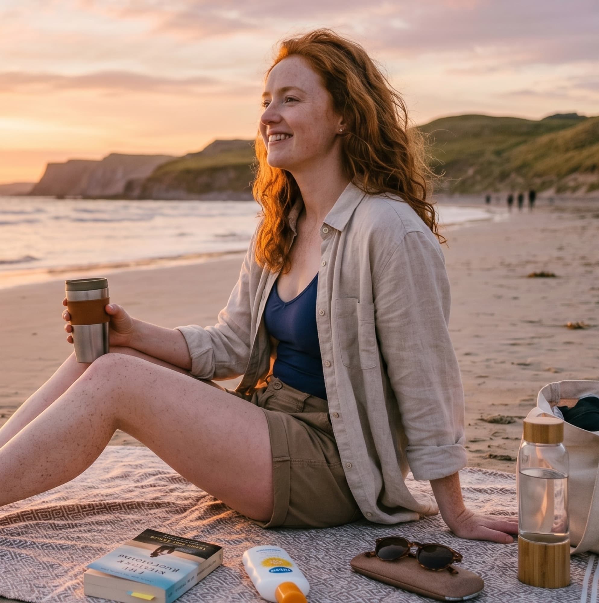 A person at sunset, taking a moment of calm — the kind of stillness that becomes possible when the physical drivers behind anxiety and burnout get addressed
